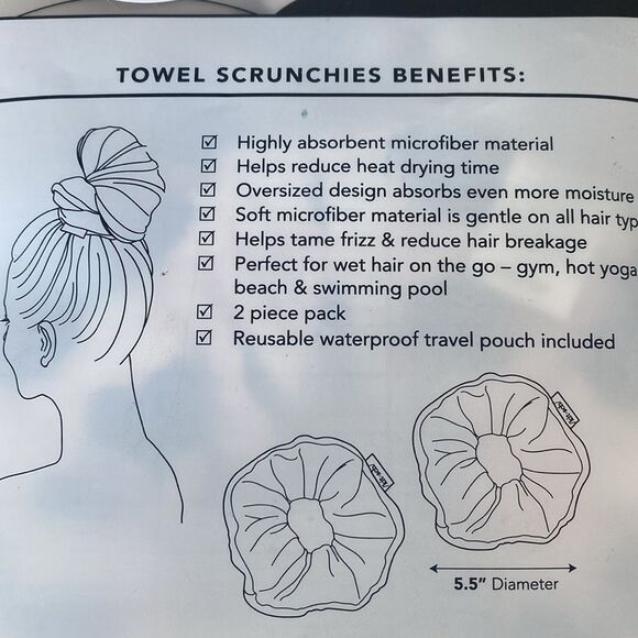 Kitsch Towel Scrunchies Set Black Pink White Animal Prints Chic Gift Pack NWT - Picture 3 of 4